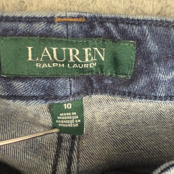 Lauren Ralph Lauren Jeans Women's 10 Straight Blue Dark Wash Denim Pants Stretch - Picture 4 of 7